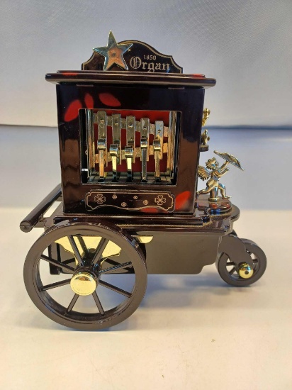 1850 Organ Grinder Musical Jewelry Box/Drawer with Cherub
