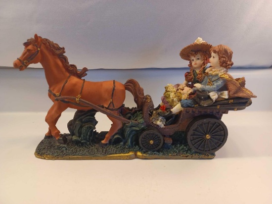 Ashley Bell Boy and Girl Riding in Horse Drawn Carriage