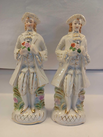 2 Vintage Made in Japan Colonial Men Figurines