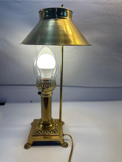 Orient Express Paris to Istanbul Solid Brass Claw Foot Desk Lamp