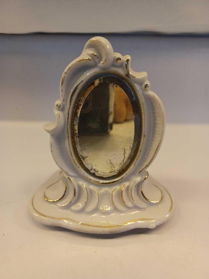 Vintage White Porcelain Mirror
