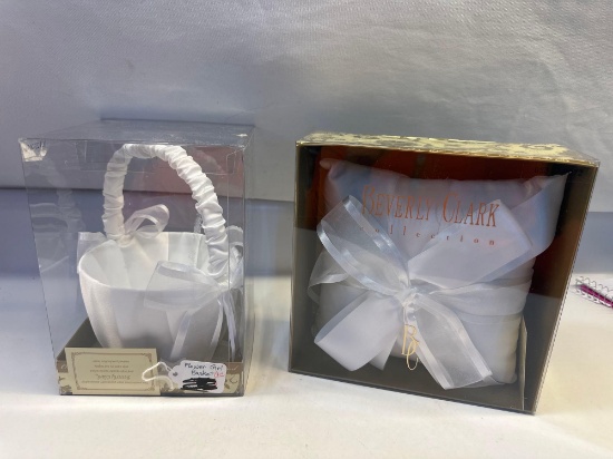 New Beverly Clark Collection Flower Girl Basket / New Beverly Clark Collection Ring Bearer Pillow