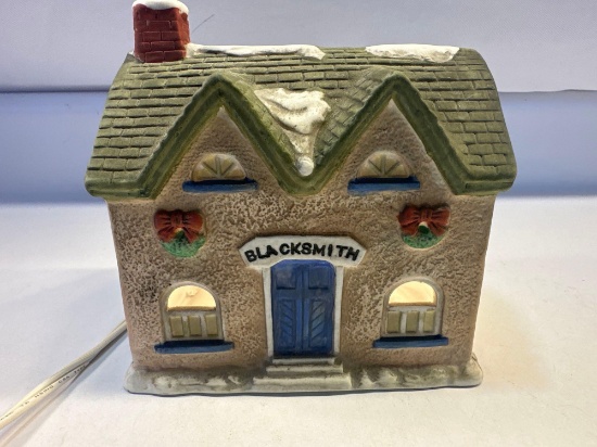 Lighted Porcelain Blacksmith Christmas Village