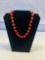 Vintage Red Coral Bead Necklace