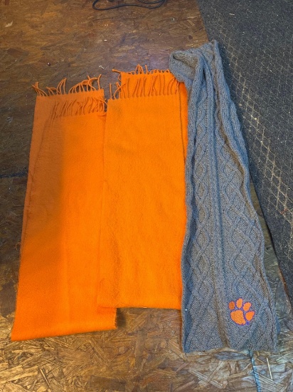2 Orange Scarves/ 1 Gary With Clemson Paw Scarf