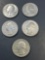 5 Liberty 1776-1976 Bicentennial Quarter Dollar Coins