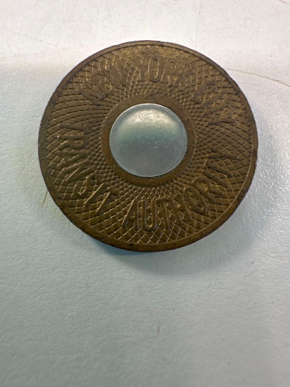 New York NY Transit One Fare Coin