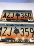 2 South Carolina License Plates
