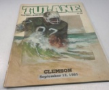 Tulane Clemson Sept 12, 1981 Football Magazine