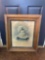 Antique Wooden Framed Portrait Of A Young Woman