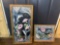 Vintage Wooden Framed Painted Stained Glass Window Hangings