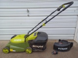 SunJoe Cordless Lawn Mower with Chute, Bagger, and Charger