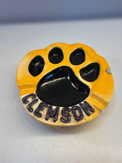 Pottery Clemson Paw Ashtray