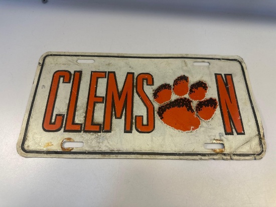 Metal Clemson Car Tag