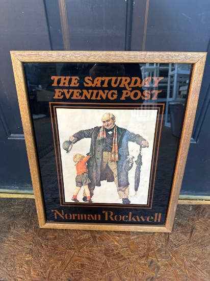 Wooden Framed Norman Rockwell The Saturday Evening Post Print