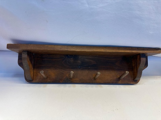 Wooden Wall Hanging Shelf / Coat Rack