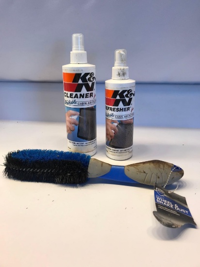 Brush for Wheels & Brake Dust 2 Bottles of K&W Cleaner for Cabin Air Filters