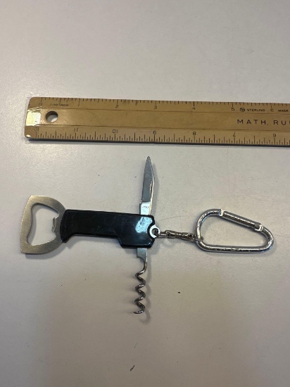 Folding Bottle Opener/ Knife Keychain