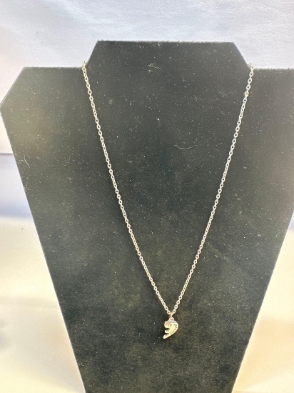 Rope Chain Necklace With Heart Forever Pendant