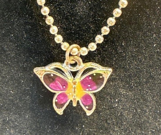 Chain Necklace With Butterfly Pendant