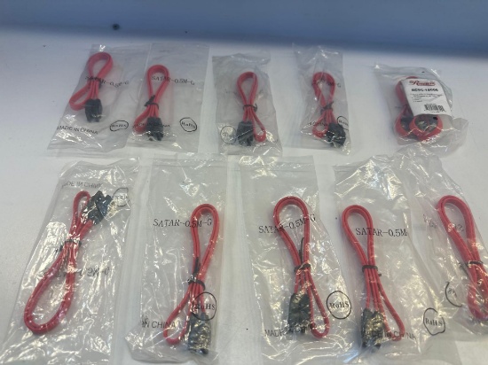 10 New RCSC -18006 Serial ATA 3 Red Flat Cables 180 Degree to 90 Degree