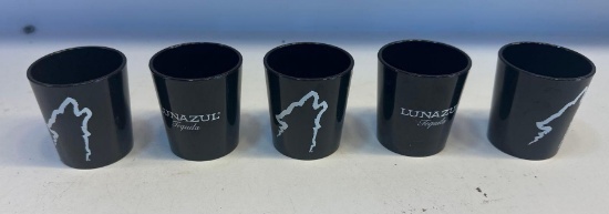 5 Plastic Lunazul Tequila Shot Glasses