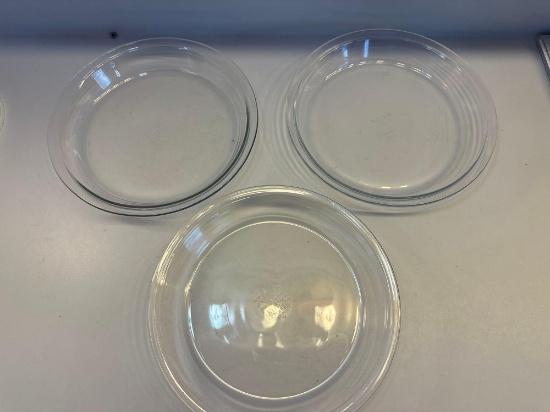 3 Round Pyrex Glass Casserole Dishes
