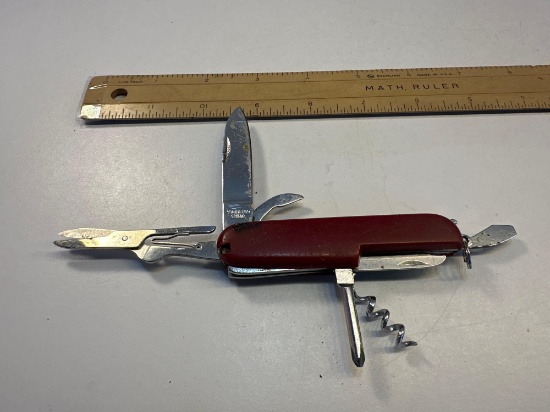 Red Handle Multi-Tool / Utility Knife / Camping Tool
