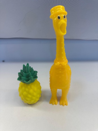 Squeaky Chicken & Light Up Pineapple