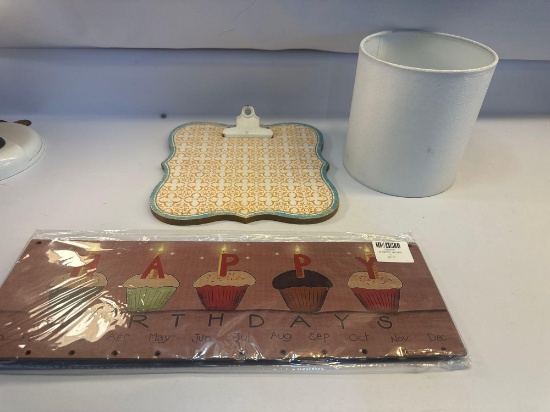 Decorative Clipboard, Lamp Shade , Birthday Calendar