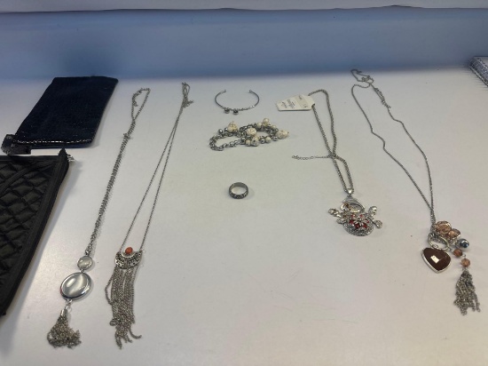 Cosmetic Bag, Necklaces, Bracelets, Etc