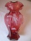 FENTON CRANBERRY VASE SIGNED 9