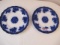 PAIR OF FLOW BLUE DINNER PLATES 10