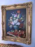 LARGE FLORAL OIL ON CANVAS 43