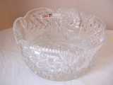 LARGE CUT GLASS BOWL UNSIGNED