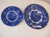 2 FLOW BLUE PLATES ENGLAND 8