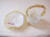 2 PIECE FENTON & BASKET 6.5