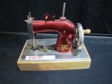 MINI  CASIGE SEWING MACHINE RED W/ BASE