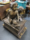 BRONZE 2 BOYS RIDING DOLPHINS CHEST RETAIL $5899