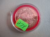 .999 Once Ounce Copper Christmas Round
