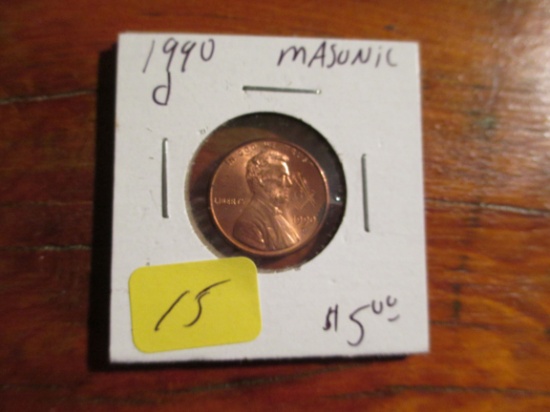 1990d Masonic Penny