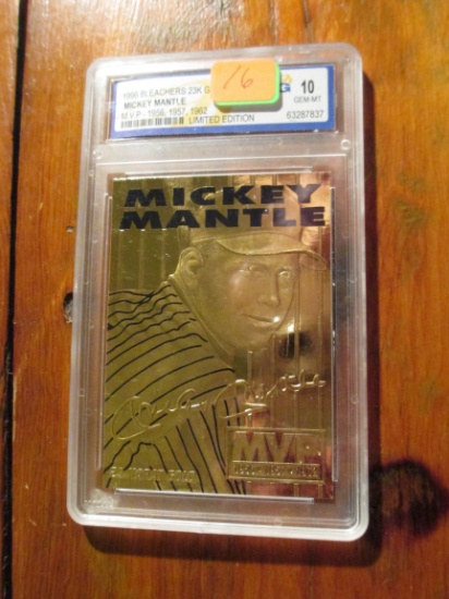 Wcg Graded 1996 23kt Gold Mickey Mantle Card Mint 10