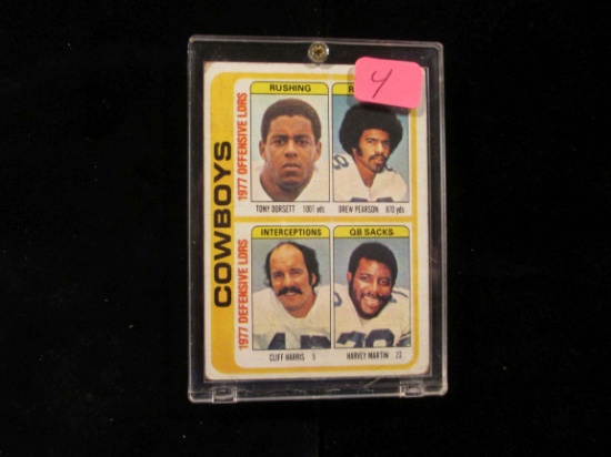 Vintage Cowboys Card,tony Dorsett,drew Pearson,cliff Harris,harvey Martin