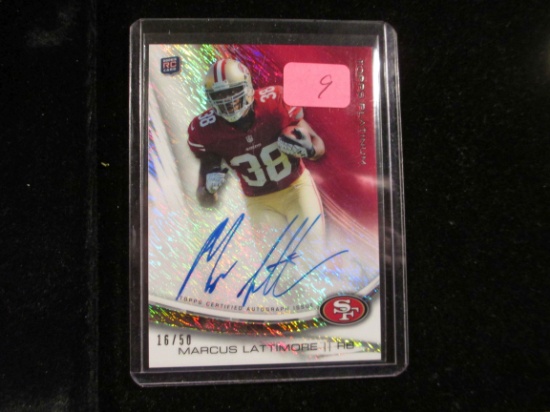 Marcus Lattimore Signiture Card And Numbered 16/50