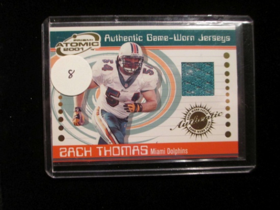 2001 Atomic Prism Football Game Used Jersey Card