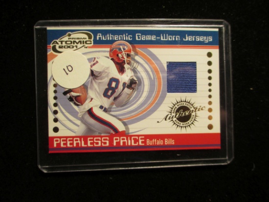 2001 Atomic Prism Football Game Used Jersey Card