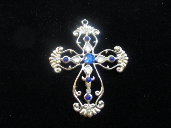 Beautiful Cross With Blue Stones