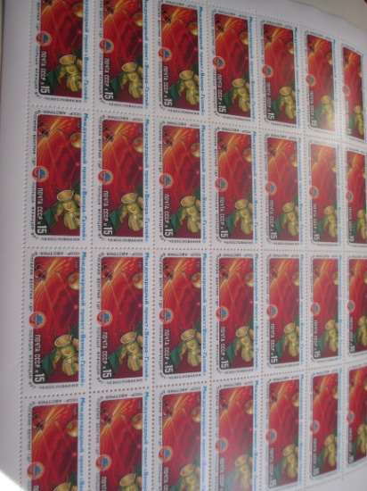 1985 Mint Uncut Cccp Stamp Sheet