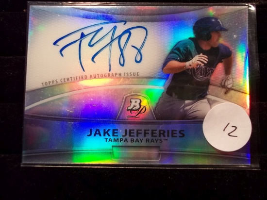 Jake Jefferies Tampa Bay Rays Autographed Bowman Platinum Card