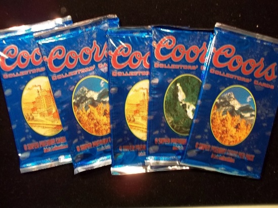 Unopened Coors Beer Trading Cards 8 Premium Cards Per Pack